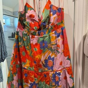 Gianni Bini Floral Mini Dress - Red, Pink, Green, Blue